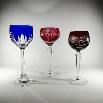 Nachtmann - Verre à vin - 3 roemers différents - Cristal