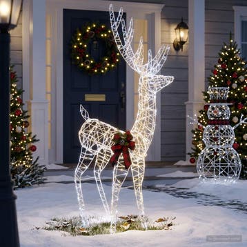 vidaXL 3D Kerst Rendier LOVIISA 560 LEDs Koel wit 96 x 40 x, Verzenden