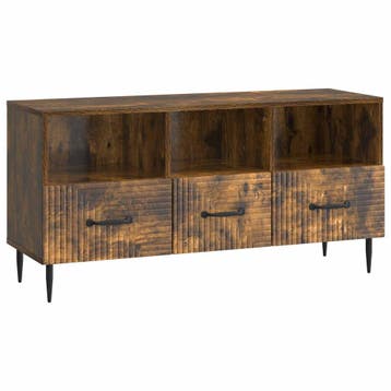 vidaXL TV Kast met lade Gerookt eiken 102 x 34,5 x 50 cm, Verzenden, Nieuw