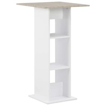 vidaXL Bartafel 60x60x110 cm wit en betonkleurig, Verzenden, Nieuw