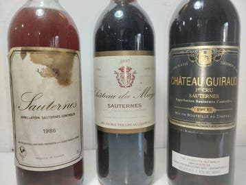 1993 Château Guiraud 1er Cru, 1997 Château du Mayne & 1986, Verzamelen, Wijnen, Nieuw
