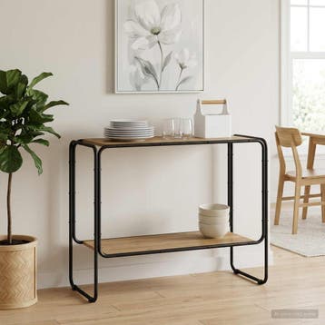 vidaXL Dressoir Artisanaal eiken 93.5 x 38 x 75 cm Bewerkt, Verzenden