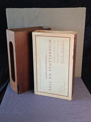 Krat - teakhout - Giantic Antieke Matchbox