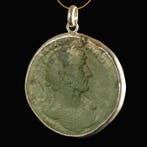Oud-Romeins Coin pendant, Sestertius-keizer Hadrian - op