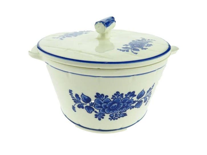 Patépot met blauwe bloemen, Huis en Inrichting, Keuken | Servies, Gebruikt, Verzenden