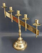 Kaarsenhouder - Messing - Kerkelijke kandelaren - 43 cm, Antiek en Kunst, Antiek | Boeken en Manuscripten