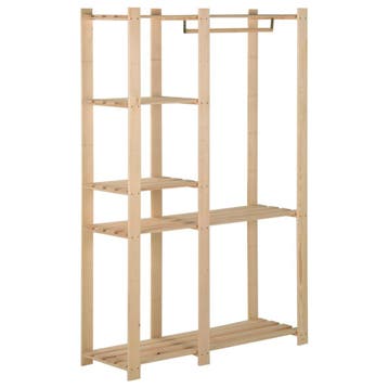 vidaXL Kledingrek 110x38x170 cm massief grenenhout, Maison & Meubles, Armoires | Penderies & Garde-robes, Verzenden