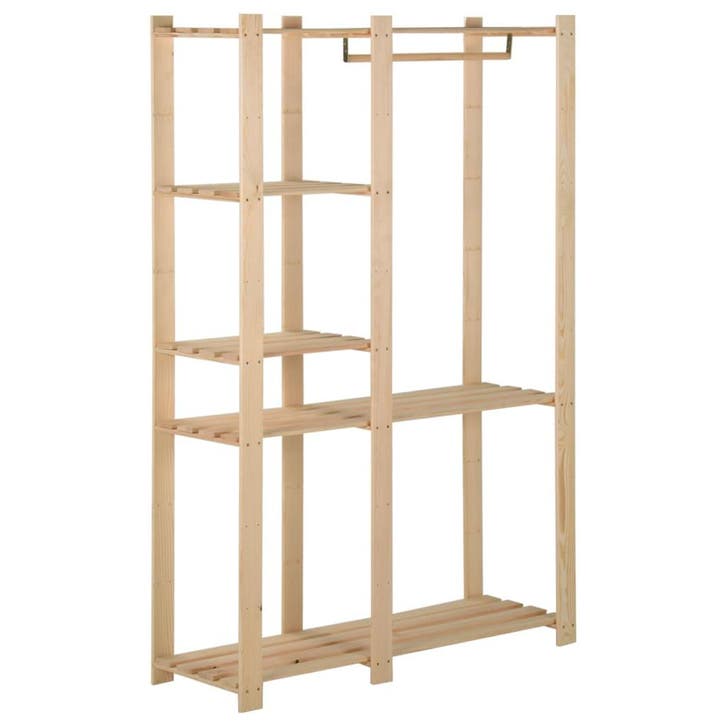 vidaXL Kledingrek 110x38x170 cm massief grenenhout, Maison & Meubles, Armoires | Penderies & Garde-robes, Envoi