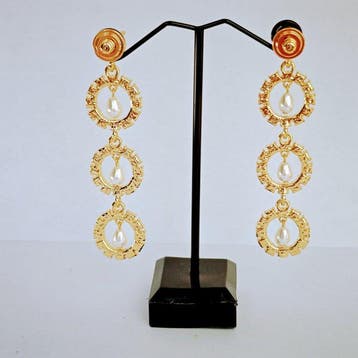 Oscar De La Renta - Plaqué or - Boucles doreilles -