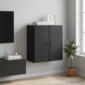 vidaXL Wandkast 59 x 31 x 60 cm Bewerkt hout Zwart, Verzenden, Nieuw