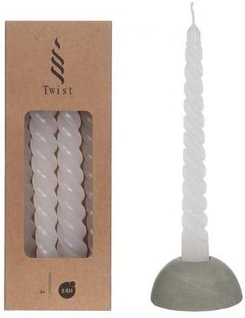 Kaarsen Gedraaid Wit 19 cm Ø2,2 set 4 stuks, Huis en Inrichting, Nieuw