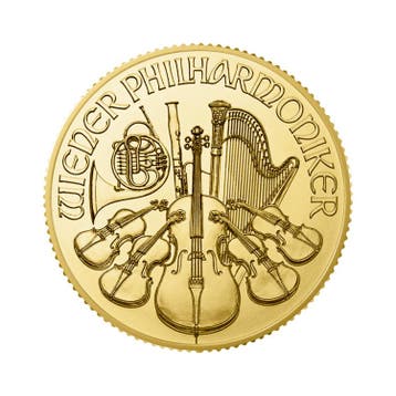 Gouden munt Philharmoniker 1/4 troy ounce