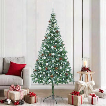 vidaXL Kunstkerstboom met 300 LED Groen 210 cm PVC en Staal, Verzenden, Nieuw