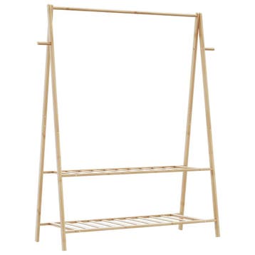 vidaXL Kledingrek met schappen 132x45,5x150,5 cm bamboe, Huis en Inrichting, Verzenden, Nieuw