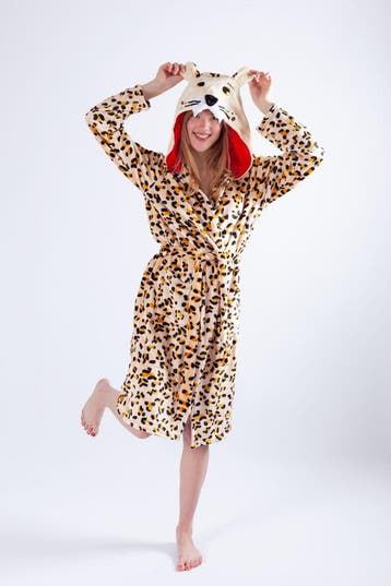 KIMU® Badjas Luipaard Kind maat 110-116 Panterprint Ochtendj, Kinderen en Baby's, Ophalen of Verzenden, Nieuw