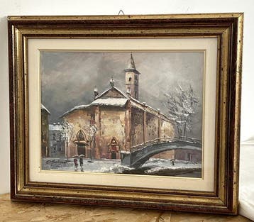 Eugenio Mantegani (1929-2005) - Chiesa innevata