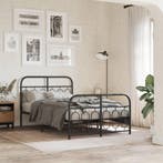 vidaXL Bedframe met hoofd- en voeteneinde metaal zwart, Verzenden