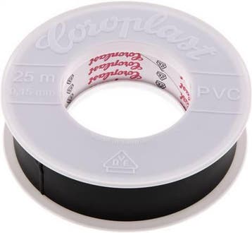 Elektrische Isolatietape Vde-Getest 25mm/25m Zwart, Verzenden, Nieuw