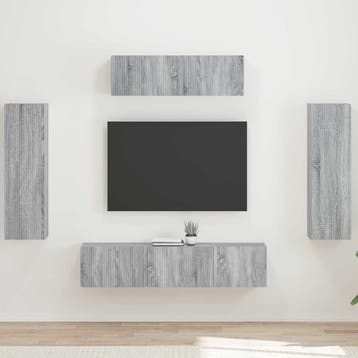 vidaXL TV Kast 5 st Grijs Sonoma, Verzenden, Nieuw