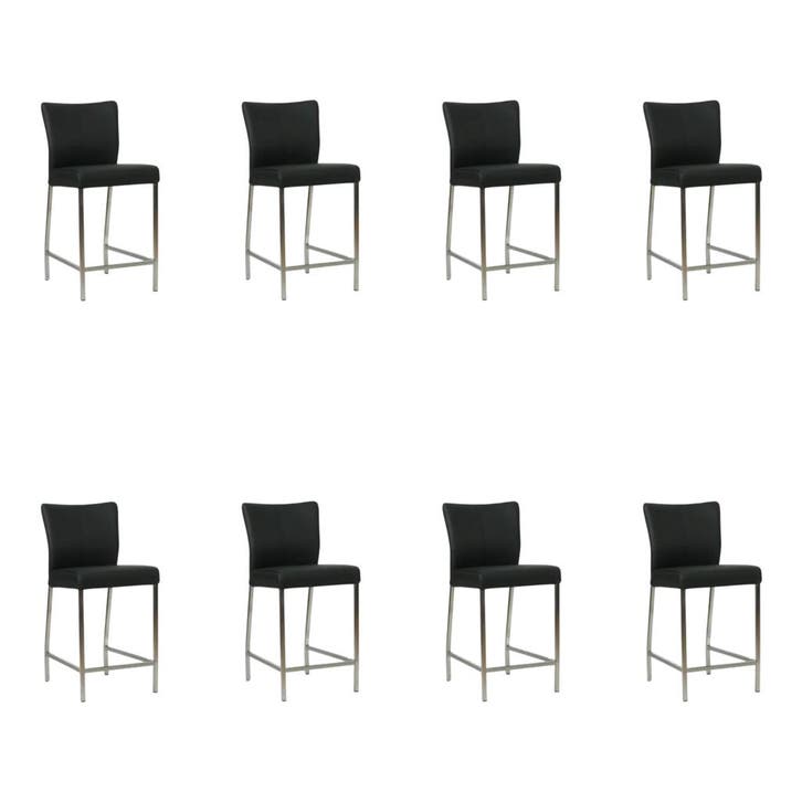 Set van 8 Leren barkrukken Revolt laag - Toledo Nero, Maison & Meubles, Tabourets de bar, Enlèvement ou Envoi
