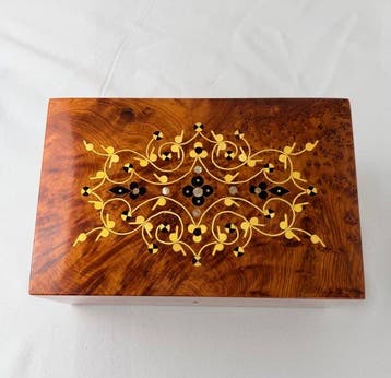 Sieradendoos - Thuja-wortel en parelmoer - Doos van