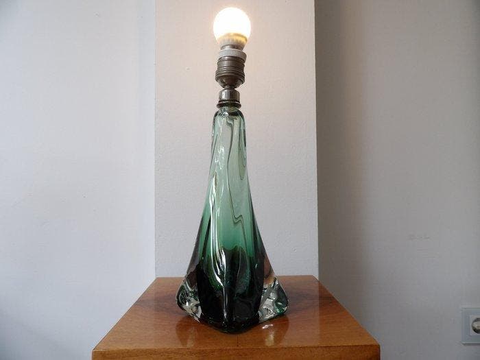 Val Saint Lambert - René Delvenne - Lamp - Kristal, Antiquités & Art, Antiquités | Éclairage