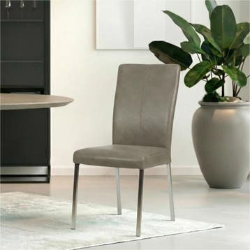Set van 10 Leren eetkamerstoelen Daily - Vintage Stone, Ophalen of Verzenden, Nieuw, Leer