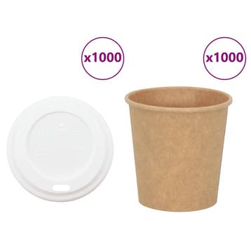 vidaXL Papieren koffiekopjes met deksel 1000 st 4oz 100 ml, Zakelijke goederen, Horeca | Overige, Verzenden