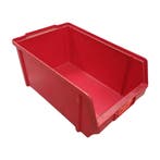 Magazijnbak 350x200x170 mm rood kunststof gebruikt, Ophalen of Verzenden