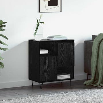 vidaXL Dressoir Zwart Eiken 60 x 35 x 70 cm, Verzenden