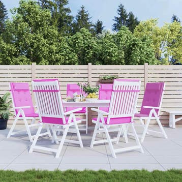 vidaXL Stoelkussens 6 st hoge rug oxford stof roze, Verzenden, Nieuw