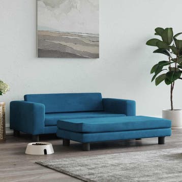 vidaXL Hondenmand met verlengstuk 100x50x30 cm fluweel blauw, Dieren en Toebehoren, Honden-accessoires, Verzenden, Nieuw