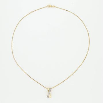 Collier avec pendentif - 14 carats Or jaune, Or blanc