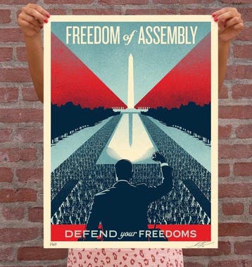Shepard Fairey (OBEY) (1970) - DEFEND YOUR FREEDOMS ART