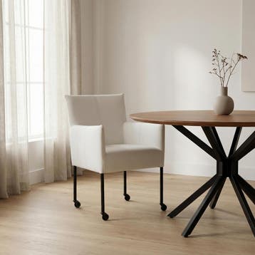 Leren eetkamerstoel Desire - Toledo Purewhite (wit) - Poten, Huis en Inrichting, Stoelen, Bohemian, Industrieel, Modern, Scandinavisch