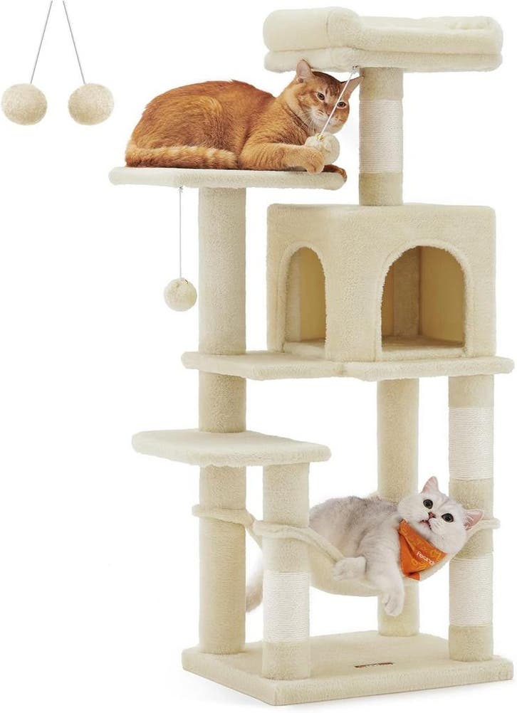 Krabpaal - kattenboom - 112 cm - krabpaal met 4 krapplekken, Dieren en Toebehoren, Krabmeubelen, Verzenden