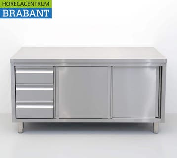 HCB RVS Werkkast Kast Werktafel Premium-line 2 schuifdeuren, Ophalen of Verzenden, Nieuw in verpakking