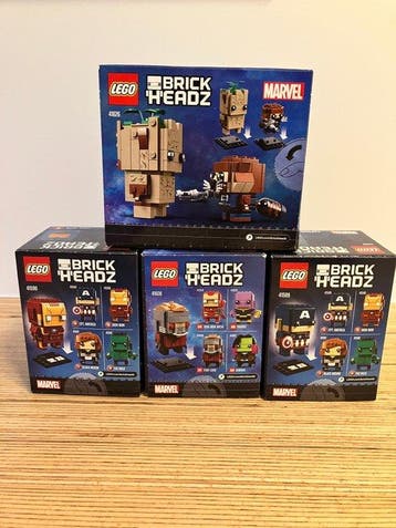Lego Set - Marvel, BrickHeadz - Groot & Rocket; Star-Lord;