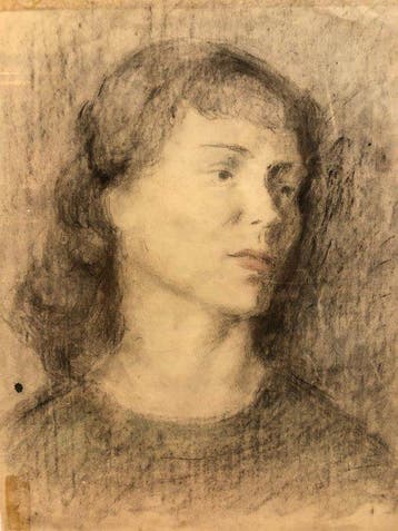 European School (c. 1950) - A Moody Lady