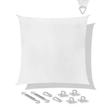 Schaduwdoek vierkant – 360x360 cm - wit | incl. RVS, Verzenden, Nieuw