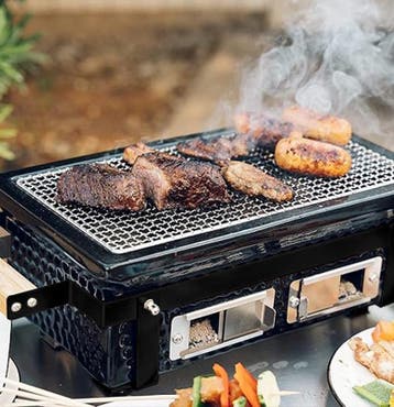 Keramische barbecue - zwart - 50 x 22 x 12 cm | 34,5 x 17,5, Verzenden, Nieuw