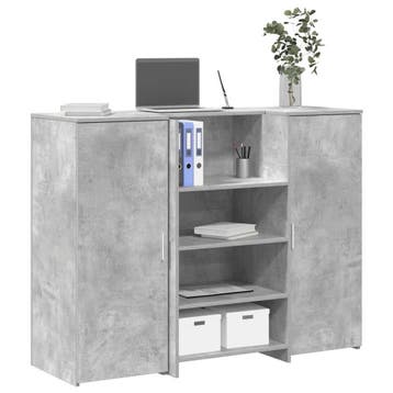 vidaXL Receptiebalie 135x50x103,5 cm bewerkt hout betongrijs, Verzenden, Nieuw