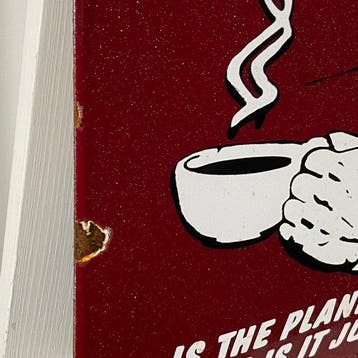 COFFEE - Emaille bord - 40x30 cm - Gemaakt van een dikke