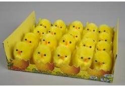 Chenille kuikentjes Geel 3,5 cm 21 stuks, Nieuw