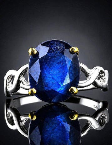 Saphir - Argent, 925 - Bague - Infinity Design