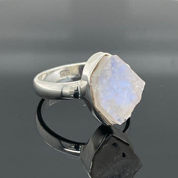 Argent - Bague - Pierre de lune naturelle