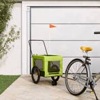 vidaXL Hondenfietstrailer oxford stof en ijzer groen en, Verzenden