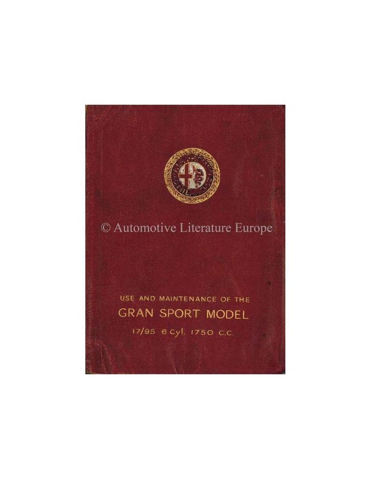 1928 ALFA ROMEO 1750 GRAN SPORT 6C 17/95 INSTRUCTIEBOEKJE .., Auto diversen, Handleidingen en Instructieboekjes, Ophalen of Verzenden
