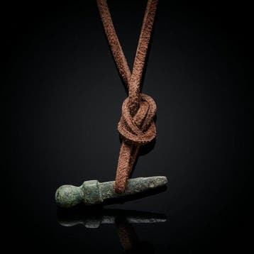 Oud-Romeins Brons Amulet, Pendant, Talisman, Oud-Romeinse