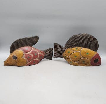 2 Marionnette - sculptuur - Bozo - Mali (Zonder